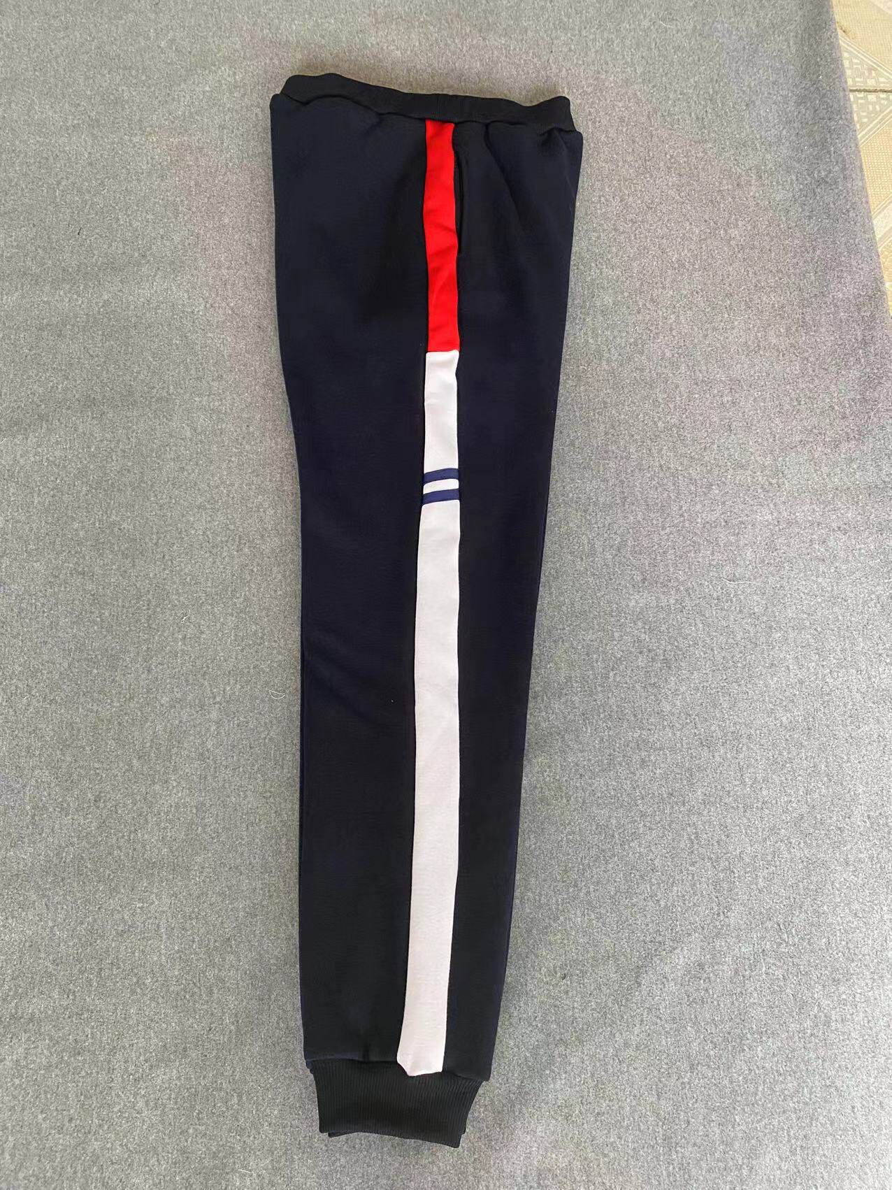 CUSTOM-MADE SPRING AUTUMN AND WINTER BOYS AND GIRLS SCHOOL PANTS THE SAME SWEATPANTS NAVY BLUE STITCHING RED AND WHITE TWO-BAR FLEECE SPORTS PANTS