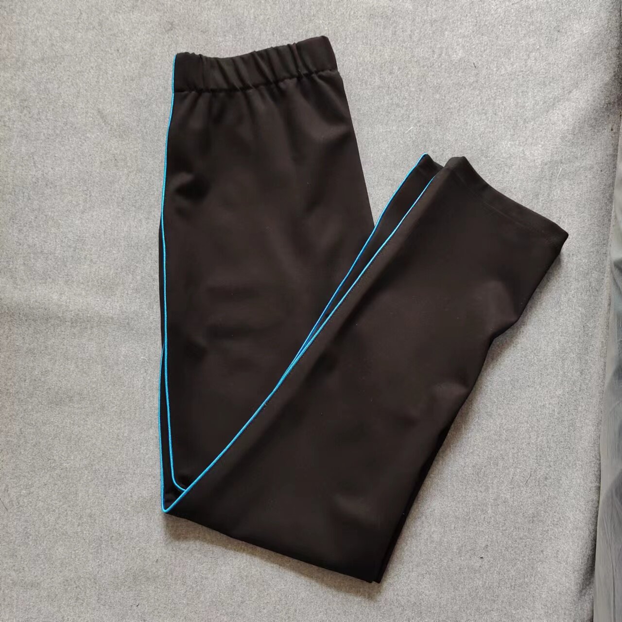 CUSTOM-MADE SPRING AND AUTUMN BOYS AND GIRLS SCHOOL PANTS THE SAME SPORTS PANTS NAVY BLUE PLUS BLUE THIN STRIPE VELVET THICKENED COTTON SWEATPANTS