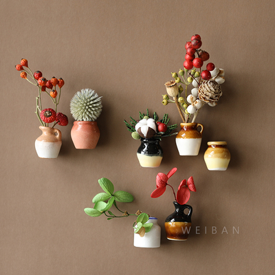 插花迷你小罐子冰箱贴磁贴创意