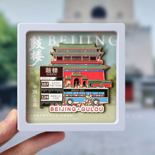 2025年新款北京城市旅游纪念品鼓楼冰箱贴磁贴文创磁吸故宫天坛