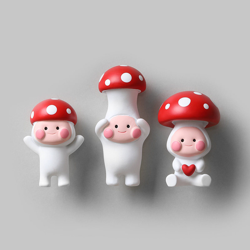 好看的红蘑菇冰箱贴ins风3d立体文创产品网红磁贴diy 有趣的创意