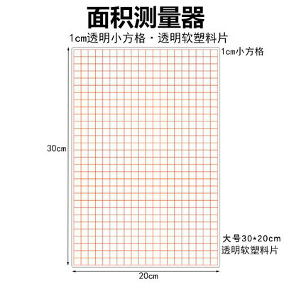 面积测量器透明小方格小学数学几何教学仪器教学具方格纸15cm10cm