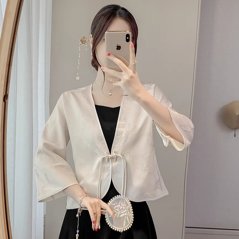 新中式国风防晒衣女2024新款夏季薄款小披肩外套开衫外搭短款上衣