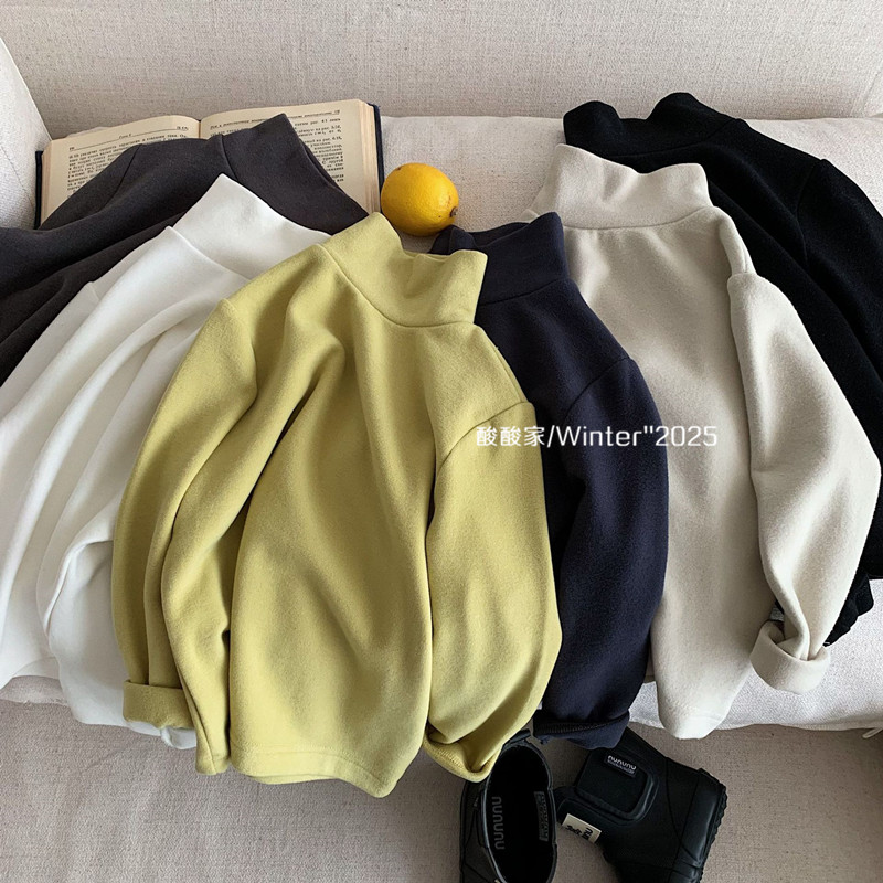 儿童纯色百搭高领保暖内搭