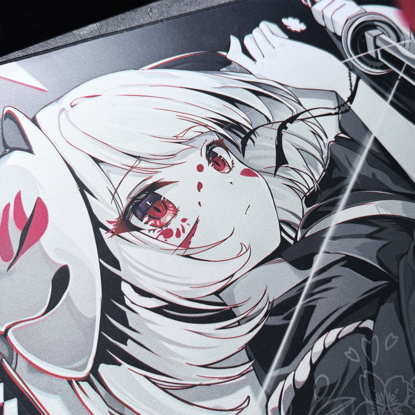 绝代之刃黑刃二次元鼠标垫电竞键盘垫游戏专用电脑桌垫细面顺滑垫