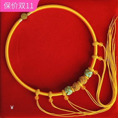 宝宝长命锁编绳挂绳婴儿金锁编绳