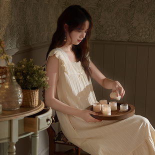 马克公主2025新款 甜美公主风背心长裙少女感睡衣 纯棉无袖 睡裙夏季