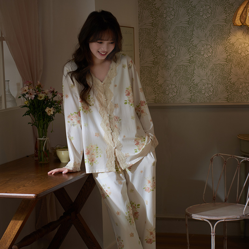马克公主莫代尔睡衣法式蕾丝碎花