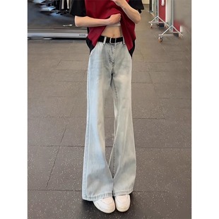 微喇牛仔裤男直筒宽松弯刀阔腿美式高街裤子潮流百搭痞帅休闲长裤