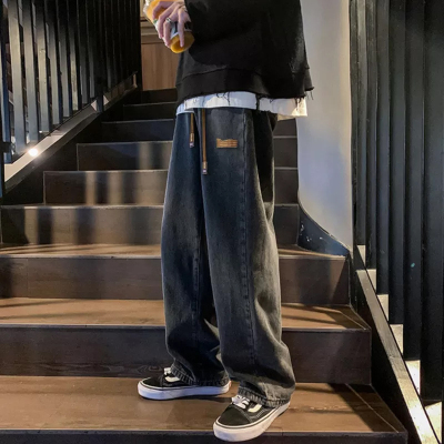 潮标蒂长裤水洗秋冬款腰部抽绳