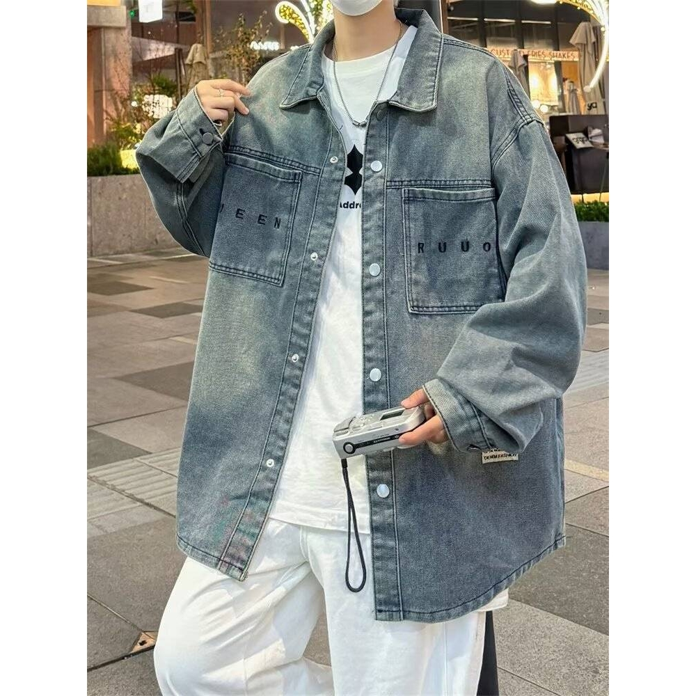 美式牛仔外套男春秋款痞帅高级感