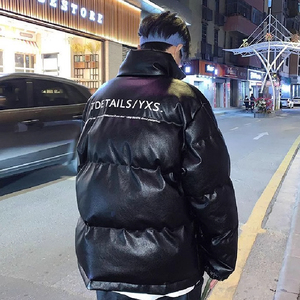 冬ins加厚pu皮棉衣男潮流韩版潮牌羽绒棉服宽松外套102B-M827P100