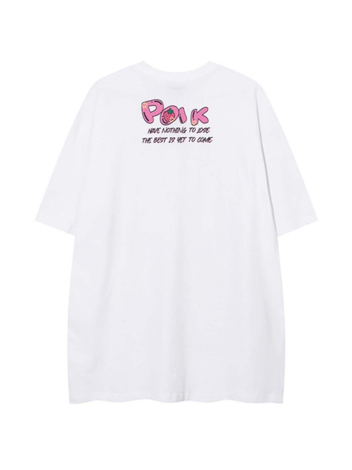 潮牌短袖T恤男女宽松慵懒玩偶小熊印花纯棉五分袖102B-T7637P30,男装T恤,星座102B