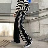 排扣裤子男春秋季vibe美式高街潮牌运动直筒宽松阔腿男士休闲长裤，男装休闲裤，星座102B
