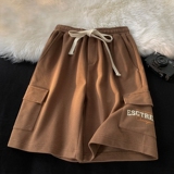 华夫格工装裤学生韩版休闲短裤宽松百搭五分裤男女102B-K8409P30，男装牛仔裤，星座102B