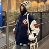 美式复古字母刺绣拼接棒球服潮流百搭学生夹克外套102B-JK585P78，男装夹克，星座102B