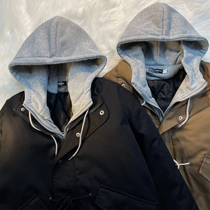美式棉服假两件韩版秋冬新款宽松棉袄情侣棉衣外套102B-M675P105图片