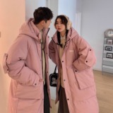 加厚潮男大领子连帽中长情侣款宽松工装羽绒服男女102B-Y5065P195，男装羽绒服，星座102B