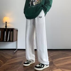 秋2025美式裤子潮牌直筒宽松痞帅阔腿运动休闲长裤102B-K636P48图片