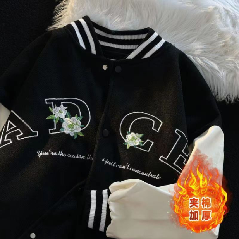 秋冬2025棒球服学院风宽松休闲夹克开衫外套102B-JK849P75加棉85,男装夹克,星座102B