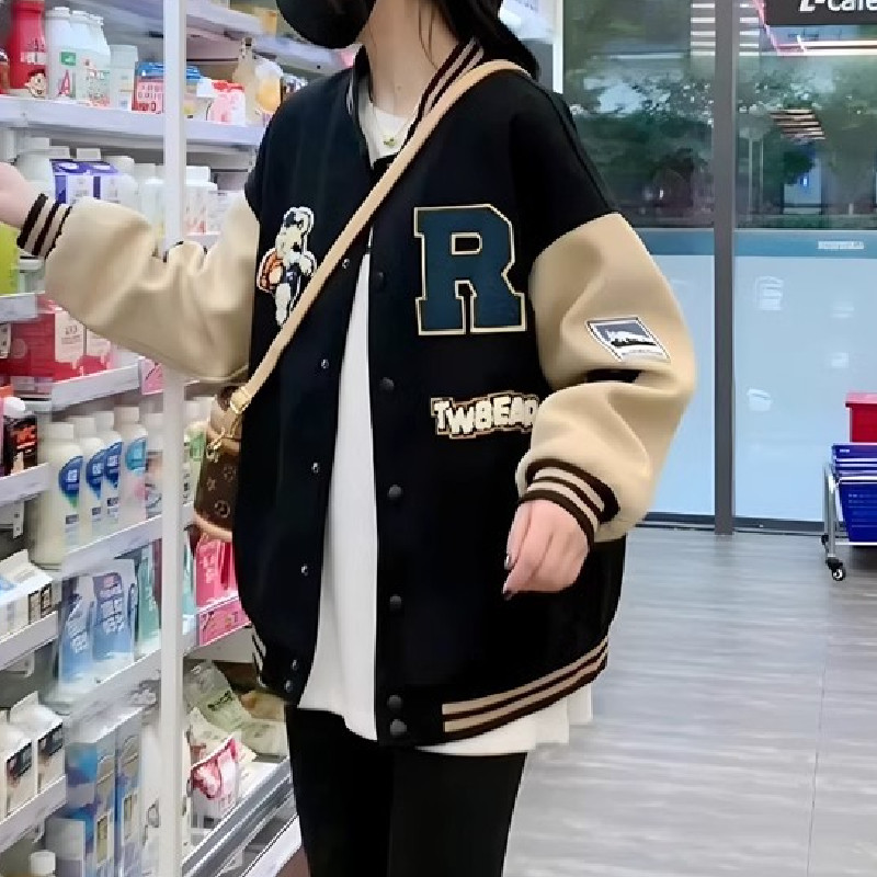 秋2025棒球服外套设计感刺绣宽松学生夹克潮牌开衫102B-JK847P75,男装夹克,星座102B