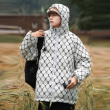 90绒冬款羽绒服男字母logo翻领加厚短款连帽羽绒衣102B-Y3901P145，男装羽绒服，星座102B