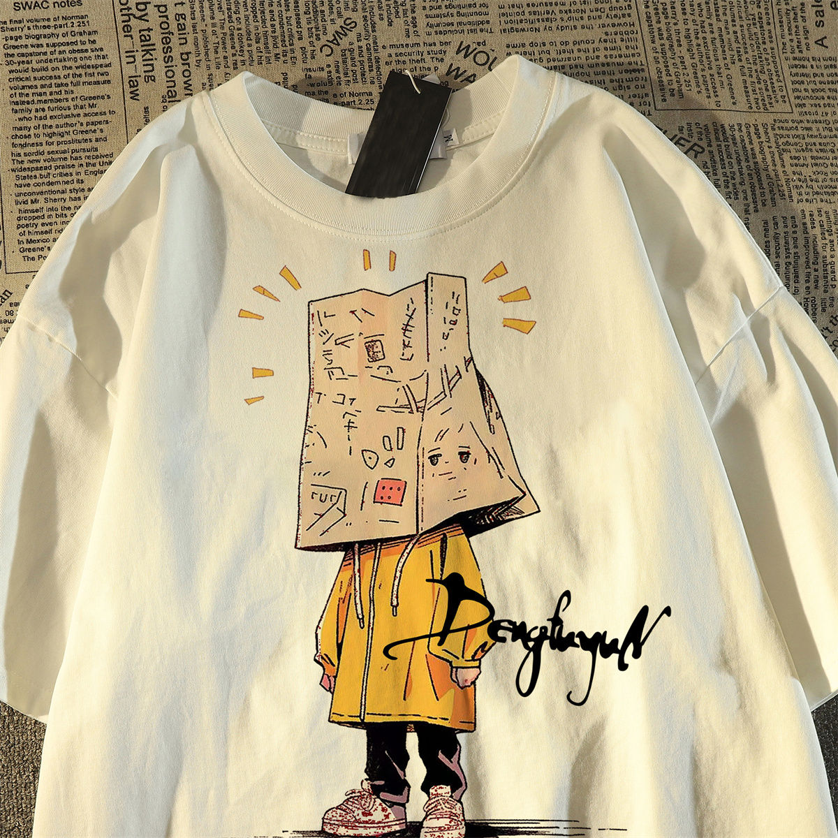 纯棉精梳嘻哈趣味搞怪人物印花短袖t恤男女夏T恤潮102B-T2239P30,男装T恤,星座102B