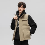 冬款羽绒服男连帽加厚外套无袖羽绒衣马甲背心百搭102B-Y3326P145，男装背心/马甲，星座102B