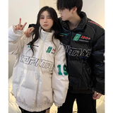 PU皮棉衣男女冬季宽松加厚美式高街潮棉服情侣棉袄102B-M6001P128，男装棉衣，星座102B