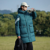 羽绒服情侣中长款冬装斜三杠加厚大口袋工装白鸭绒102B-Y9803P215，男装羽绒服，星座102B