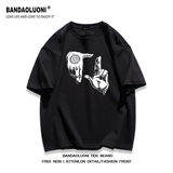 纯棉精梳个性街头hiphop潮牌手势短袖t恤男女夏T恤102B-T816P30，男装T恤，星座102B
