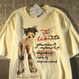 美式高街hiphop潮牌卡通短袖t恤街头半袖宽松上衣102B-T7642P30，男装T恤，星座102B