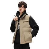 冬款羽绒服男连帽加厚外套无袖羽绒衣马甲背心百搭102B-Y3326P145，男装背心/马甲，星座102B