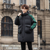 冬季白鹅绒羽绒服中长款袖杠男女同款情侣宽松外套102B-Y8918P225，男装羽绒服，星座102B