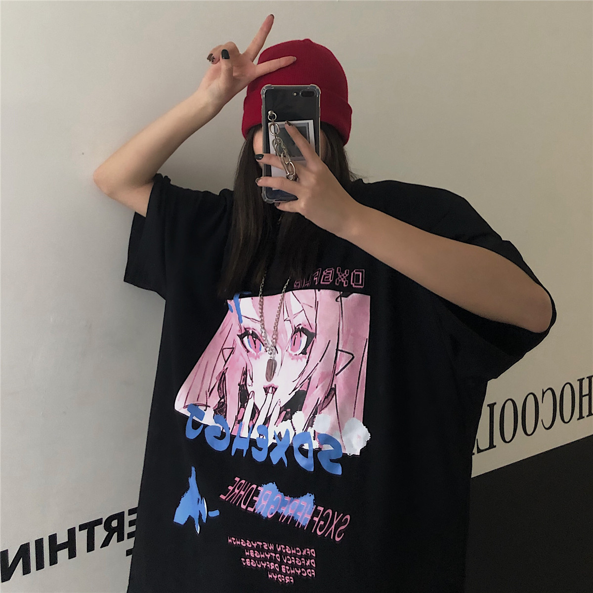 *已注册纯棉广货韩INS学院卡通宽创意T恤男女102B-T8512P40,男装T恤,星座102B