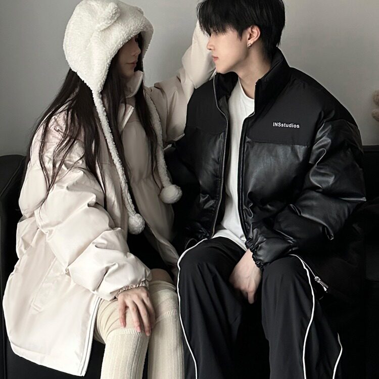 韩版立领宽松休闲港风加厚保暖拼接棉衣外套男女102B-M2507P108,男装棉衣,星座102B-2