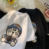 纯棉重工卡通机器猫刺绣T恤男女夏学生韩版短袖上衣102B-T404P30，男装T恤，星座102B