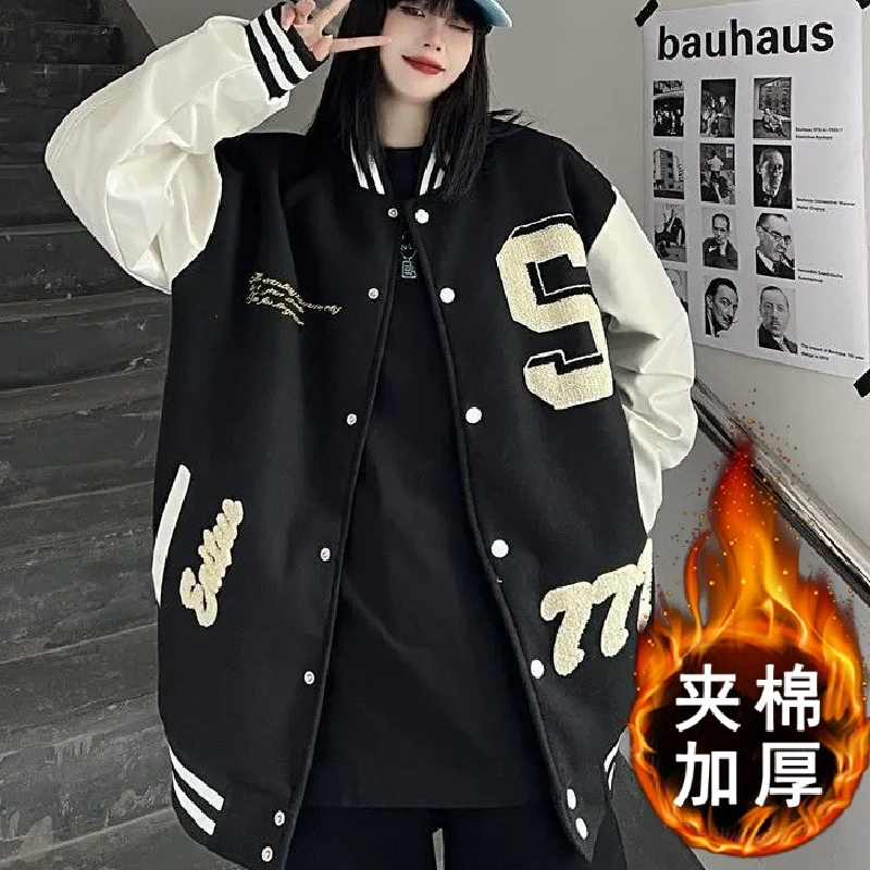 加厚棉衣款秋冬痞帅棒球服外套男女休闲夹克上衣潮102B-JK8158P88，男装夹克，星座102B-2