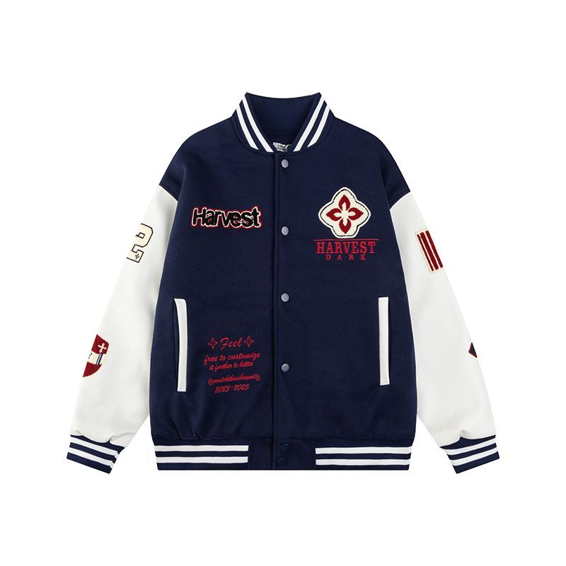 美式复古字母刺绣拼接棒球服潮流百搭学生夹克外套102B-JK885P78,男装夹克,星座102B