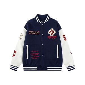 美式复古字母刺绣拼接棒球服潮流百搭学生夹克外套102B-JK885P78图片