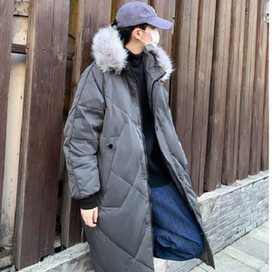冲量降价加厚帅气连帽车明线情侣中长款宽松羽绒服102B-Y8868P170图片