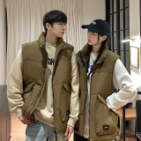 冬季白鹅绒羽绒服男短款过膝男女宽松羽绒马甲外套102B-Y5915P150，男装羽绒服，星座102B