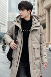 大码新款男中长款冬季连帽80绒加厚羽绒服男102B-Y045P195，男装羽绒服，星座102B