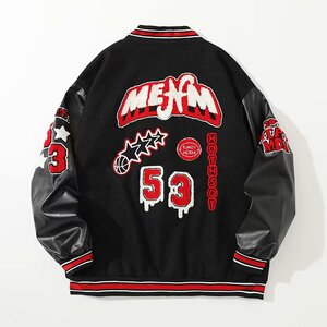 美式棒球服男女穿搭高街设计小众ins潮夹克情侣外套102B-W854P85图片