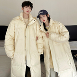 加厚潮男大领子连帽中长情侣款宽松保暖羽绒服男女102B-Y5932P185，男装羽绒服，星座102B