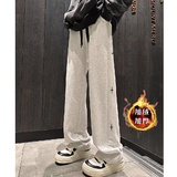 星星印花直筒裤秋冬学生韩版休闲裤运动加绒男女102B-K839P48，男装休闲裤，星座102B
