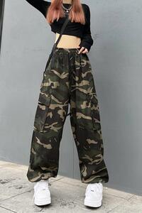 美式高街复古hiphop嘻哈迷彩工装裤显瘦裤子男女潮102B-K8806P68图片