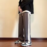秋2025卫裤直筒宽松休闲裤美式高街垂坠感运动阔腿裤102B-K819P45，男装休闲裤，星座102B