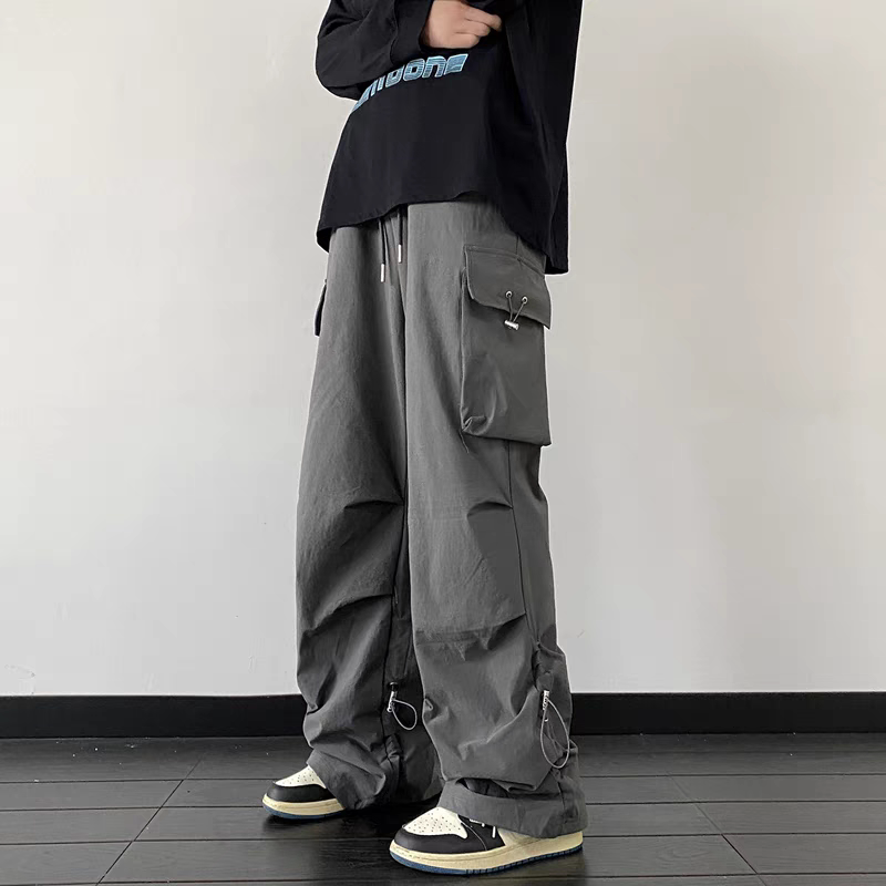 美式大口袋工装裤春夏阔腿裤宽松显瘦休闲运动伞兵裤102B-K812P45,男装工装外套,星座102B