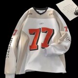 秋2025复古篮球服卫衣男女赛车棒球冰球服套头上衣102B-W8508P38，男装卫衣，星座102B